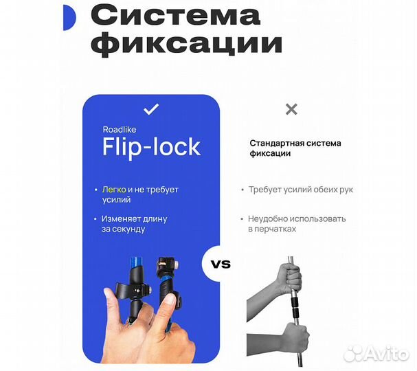 Палки для скандинавской ходьбы RoadLike Scandi, че