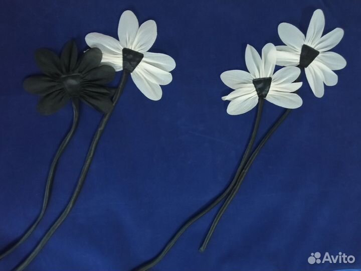 Броши текстильные. Парные цветы