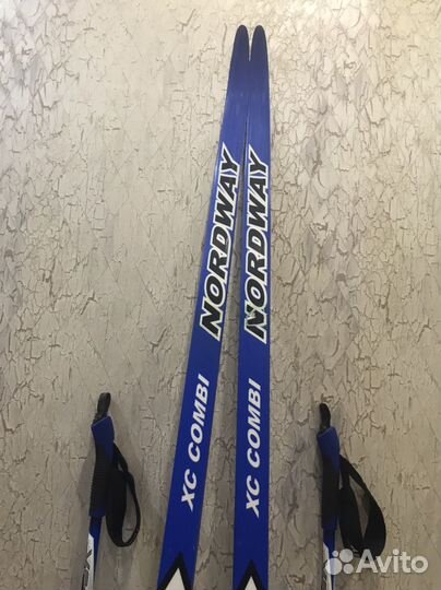 Беговые лыжи+палки+крепления