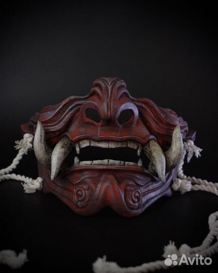 Японская самурайская маска Менпо