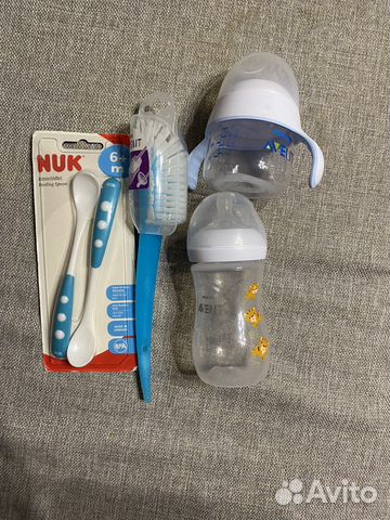 Бутылочки, щетка и ложки Новые