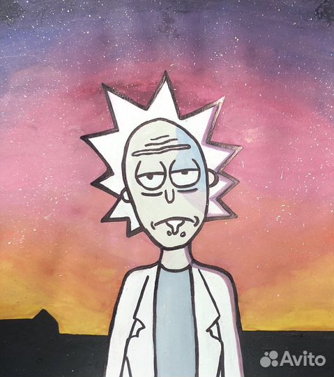 Картина художника рисунок рик и морта