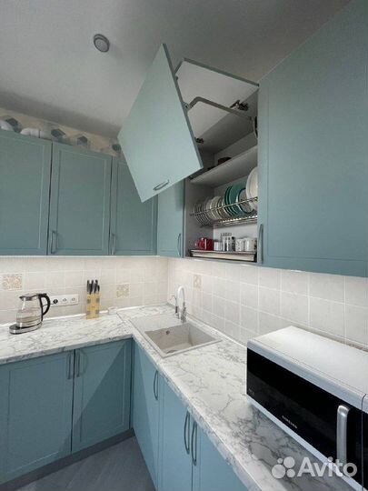 Кухонный гарнитур «Квадро» голубая