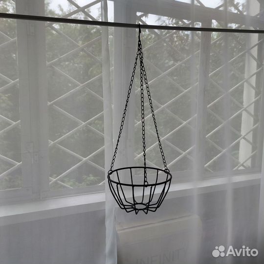 Кашпо подвесное (металл) для цветочного горшка