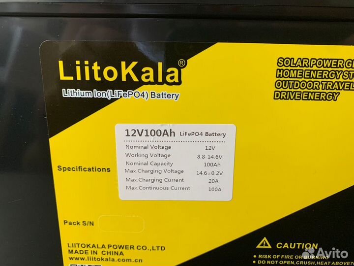 Аккумулятор тяговый lifepo4 LiitoKala 12v 100Ah