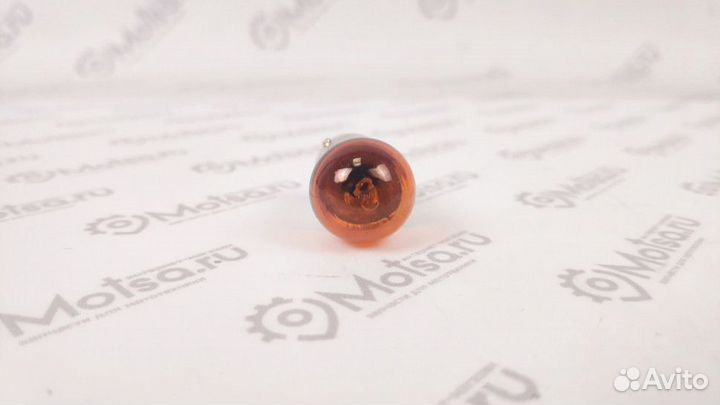 Лампа 12В 10Вт с цоколем Желтая (BA15s)