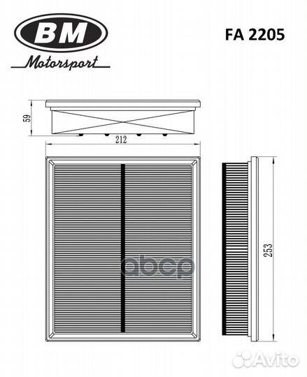 Фильтр воздушный FA2205 BM-Motorsport