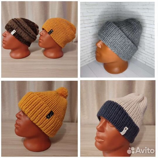 Вязаная шапка мужская