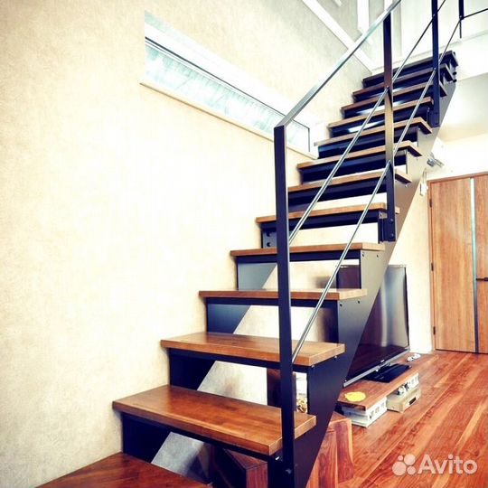 Лестница Г-образная с поворотными ступенями