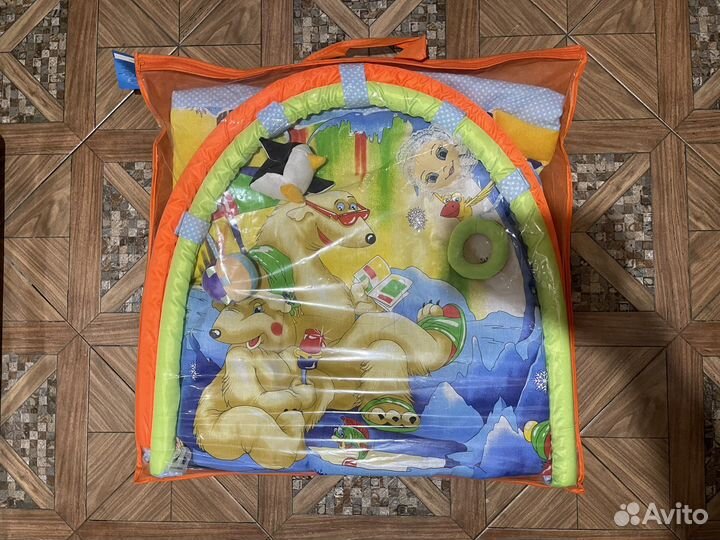 Развивающий коврик новый + вожжи новые