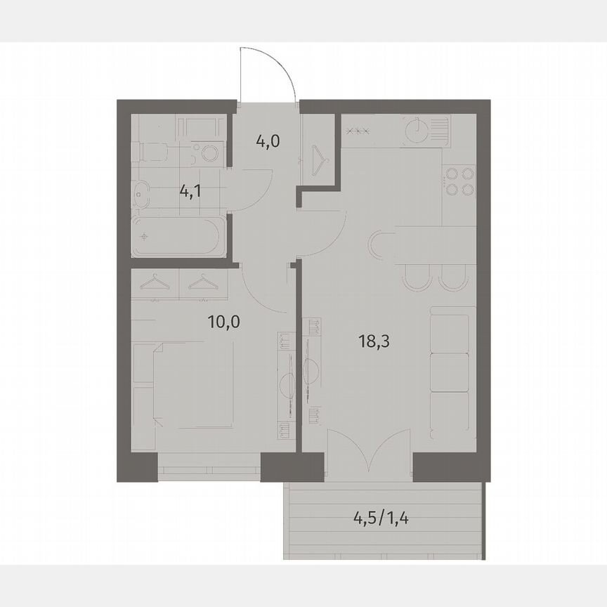 1-к. квартира, 37,8 м², 3/11 эт.
