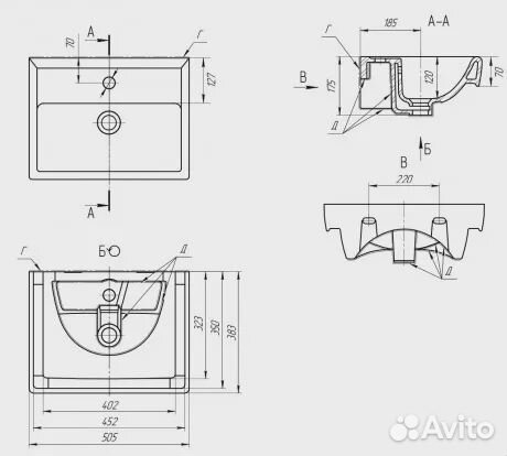 Умывальник Мини 50 Dreja 195032