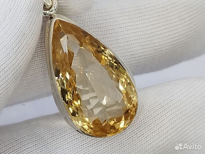Серебряный кулон цитрин