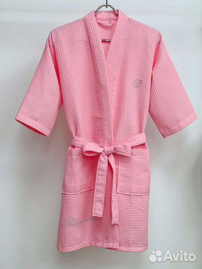 Халат женский вафельный-в наличии чер, бел,роз