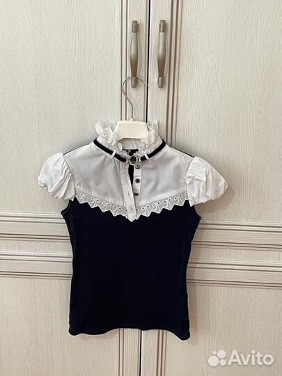 Школьная блузка с коротким рукавом для девочки