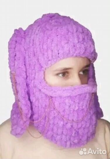 Балаклава вязаная с ушками