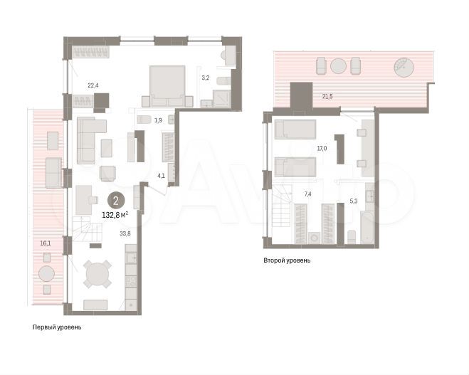 2-к. квартира, 132,8 м², 8/8 эт.