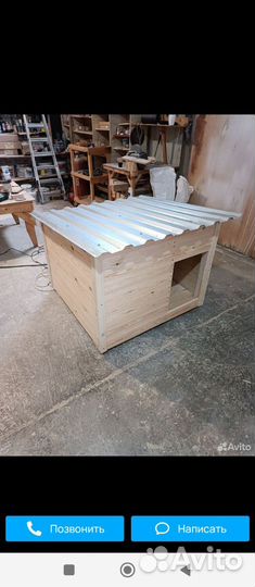 Собачья будка и гнезда для несушек