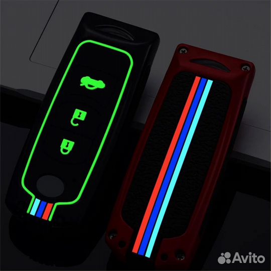 Чехол на ключ Mazda / Мазда 3 кнопки Red