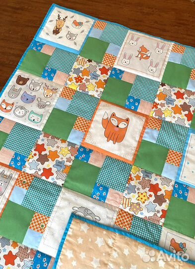 Лоскутное одеяло детское + подушка