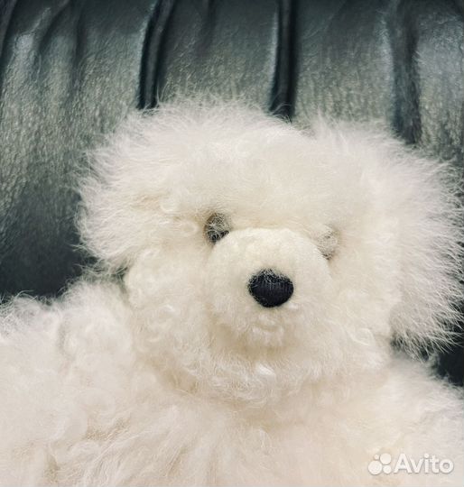 Мишка декоративный из меха ламы натуральный