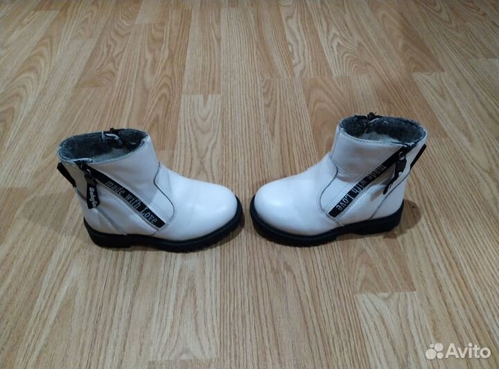 Зимние кожаные ботинки