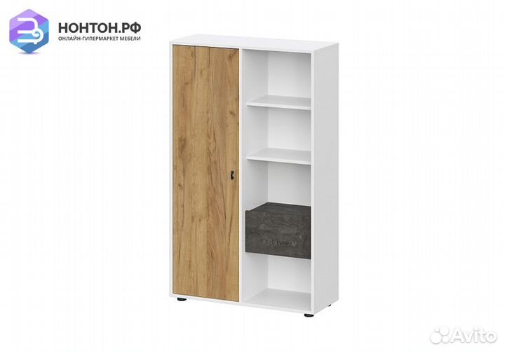 Шкаф многофункциональный Анри белый текстурный / д