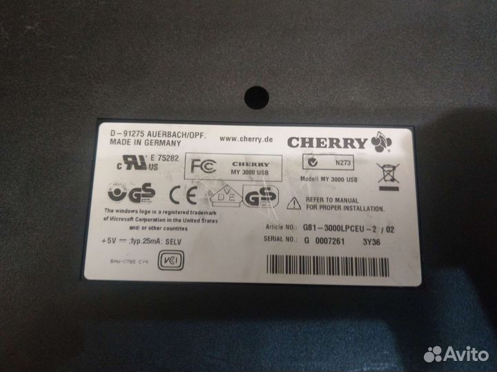 Механическая клавиатура Cherry MY 3000 USB