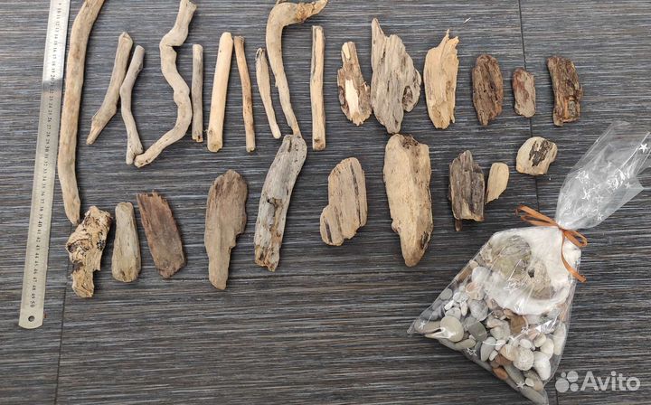 Набор 1 (дрифтвуд,галька, ракушки)