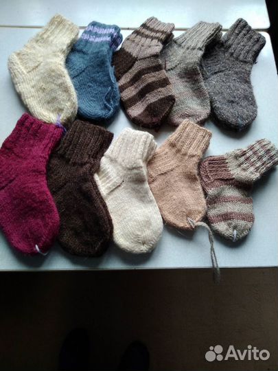 Носки ручной вязки шерстяные