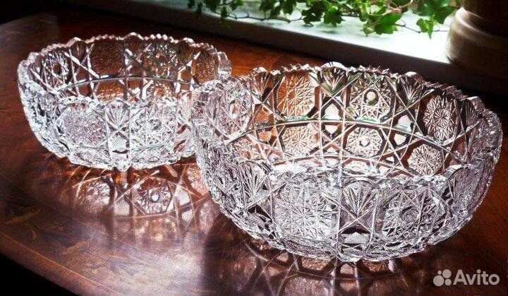 Ваза боольшая d25,5 см Хрусталь СССР, в идеале