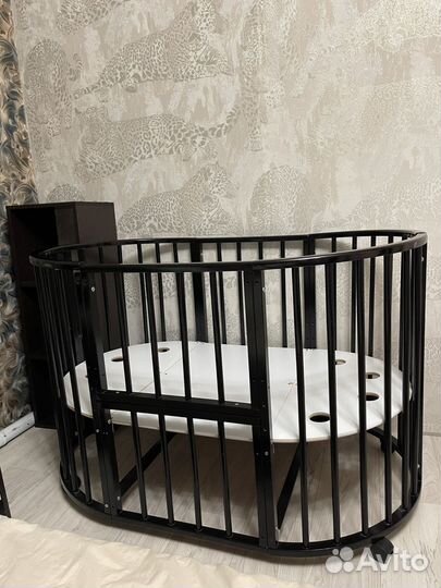 Детская кроватка трансформер с матрасом