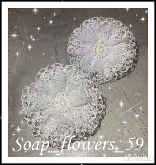 Банты для волос белые