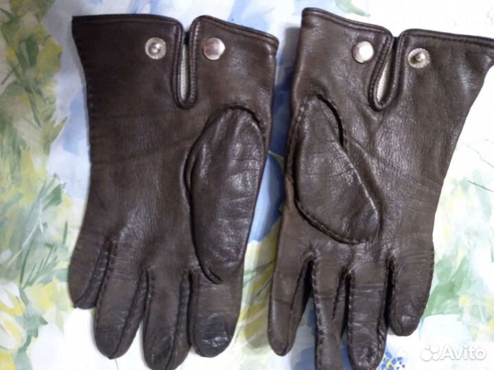 Перчатки женские кожаные