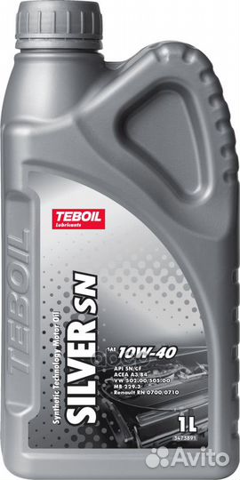 Масло моторное 10W40 teboil 1л полусинтетика Si