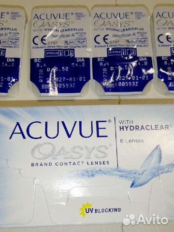 Линзы контактные acuvue oasys -8,5 двухнедель. 4шт