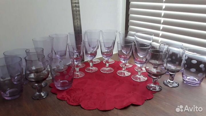 Цветное стекло СССР,рюмки вазы