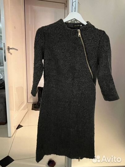 Тёмно-серое женское платье с молнией 42