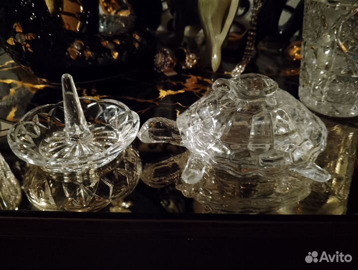 На 8 марта Хрусталь подставка для колец, черепашка