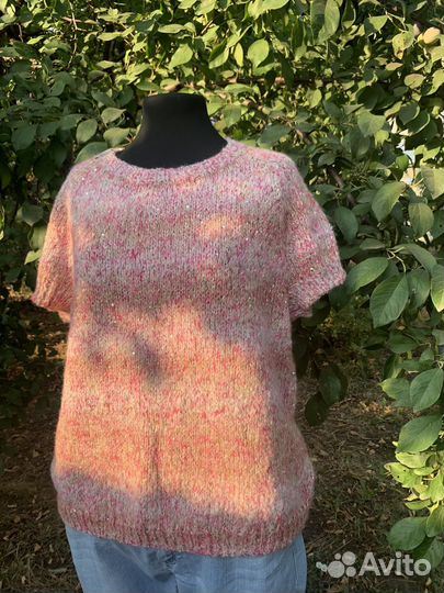 Джемпер вязаный розовый 