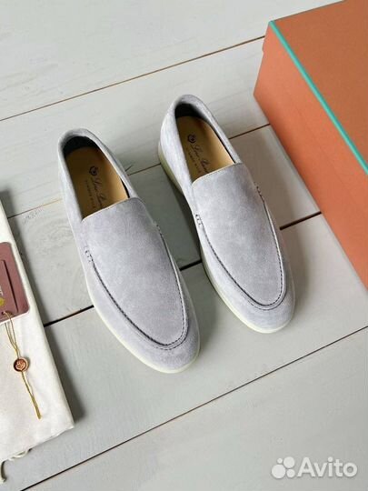 Лоферы Loro Piana сер