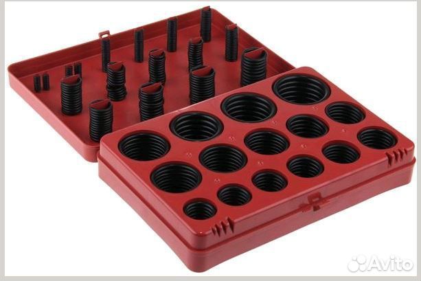 Набор колец резиновых черных в контейнере (382шт)