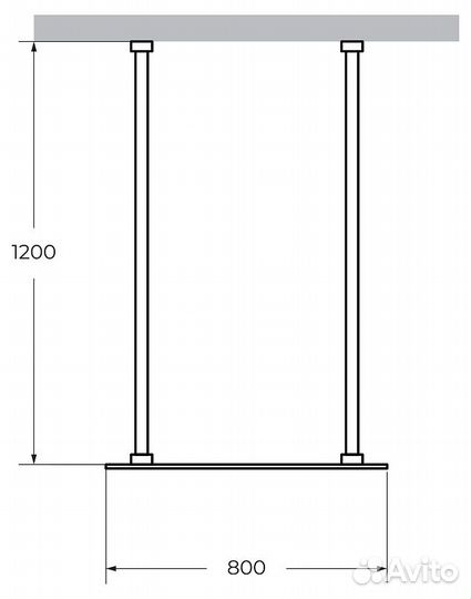 Душ. Стенка Cezares 80 Black liberta-l-2-80-120-c