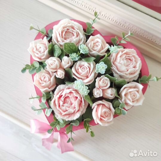 Букет цветов из мыла ручной работы soap heart