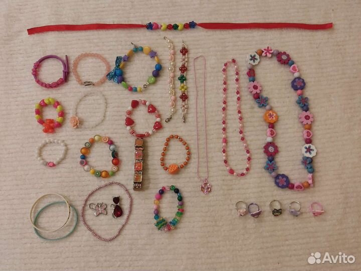 Украшения детские для девочки бусы браслет кольца