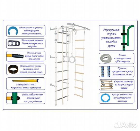 Шведская стенка дск Пристенный Пастель