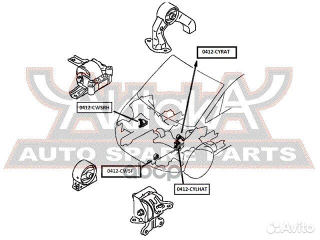 Подушка двигателя CVT/мт лев 0412cylhat asva