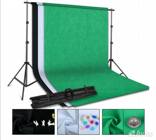 Комплект света + 3 лампы + 3 фона