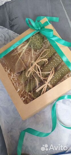 Свечи.Набор с натуральным мылом.свечи из вощины