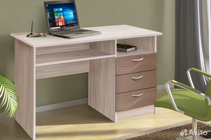 Стол компьютерный с ящиками и полками